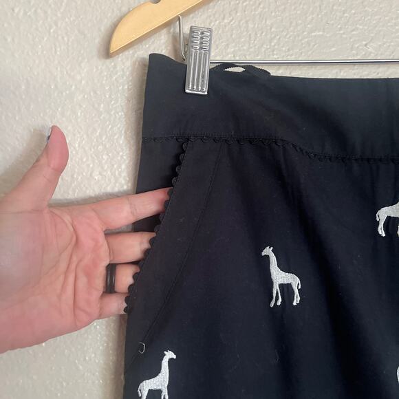 NEW Anthropologie Leifnotes black giraffe embroidered skirt - Picture 8 of 8